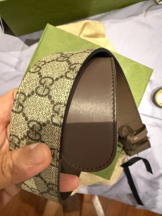 Gucci Brown Leather Belt with Antique Gold Double G Buckle 65 main image 8